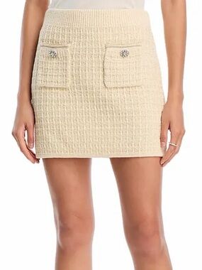 NWT Aqua Tan crystal button Skirt size small